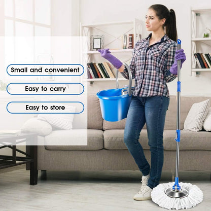 360° Easy Spin Magic Mop With Steel Bucket