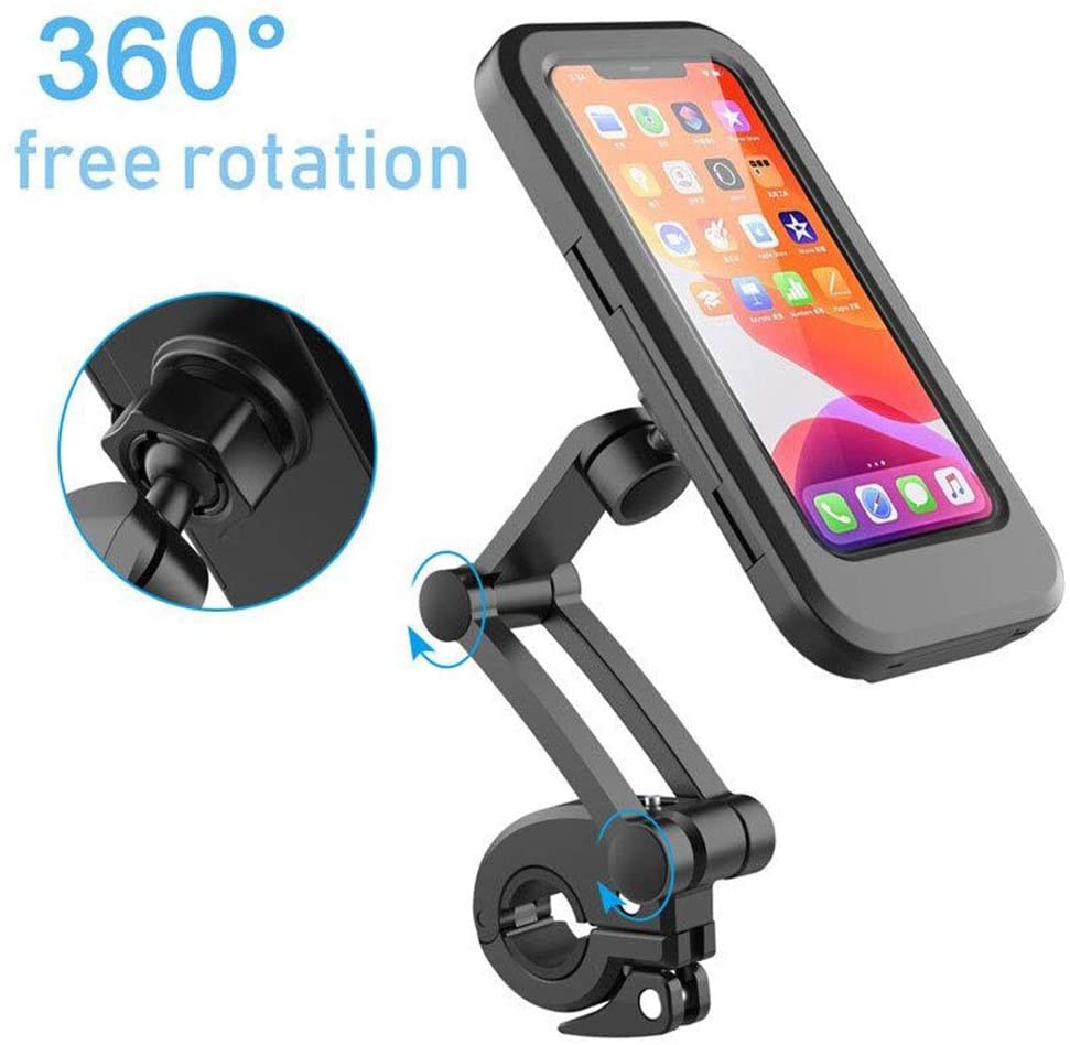 Homifye 360° Bicycle Motor Bike Waterproof Phone Case Mount Holder