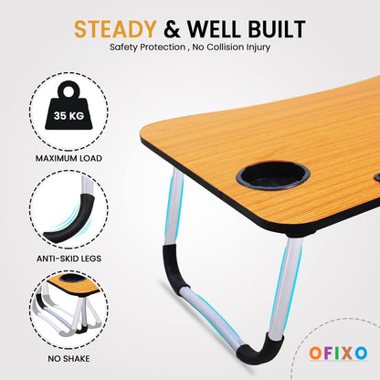 Homifye Foldable Wooden Laptop Table