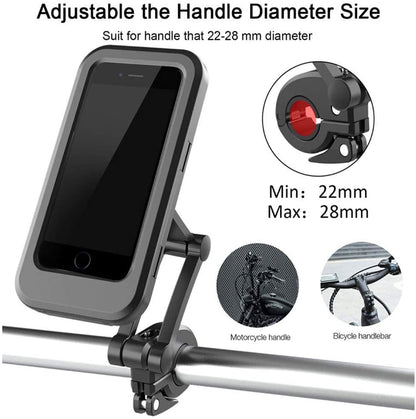 Homifye 360° Bicycle Motor Bike Waterproof Phone Case Mount Holder