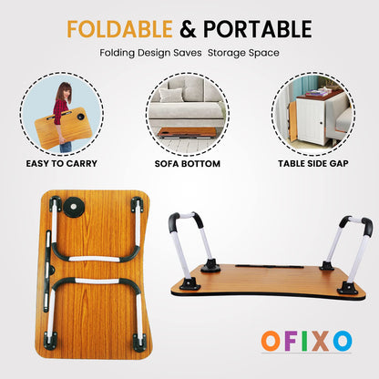 Homifye Foldable Wooden Laptop Table