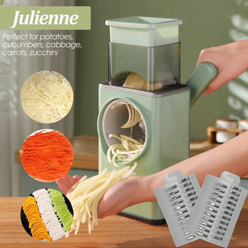 KEOUKE Upgraded Rotary Cheese Grater with Handle, Heavy Duty Storm
