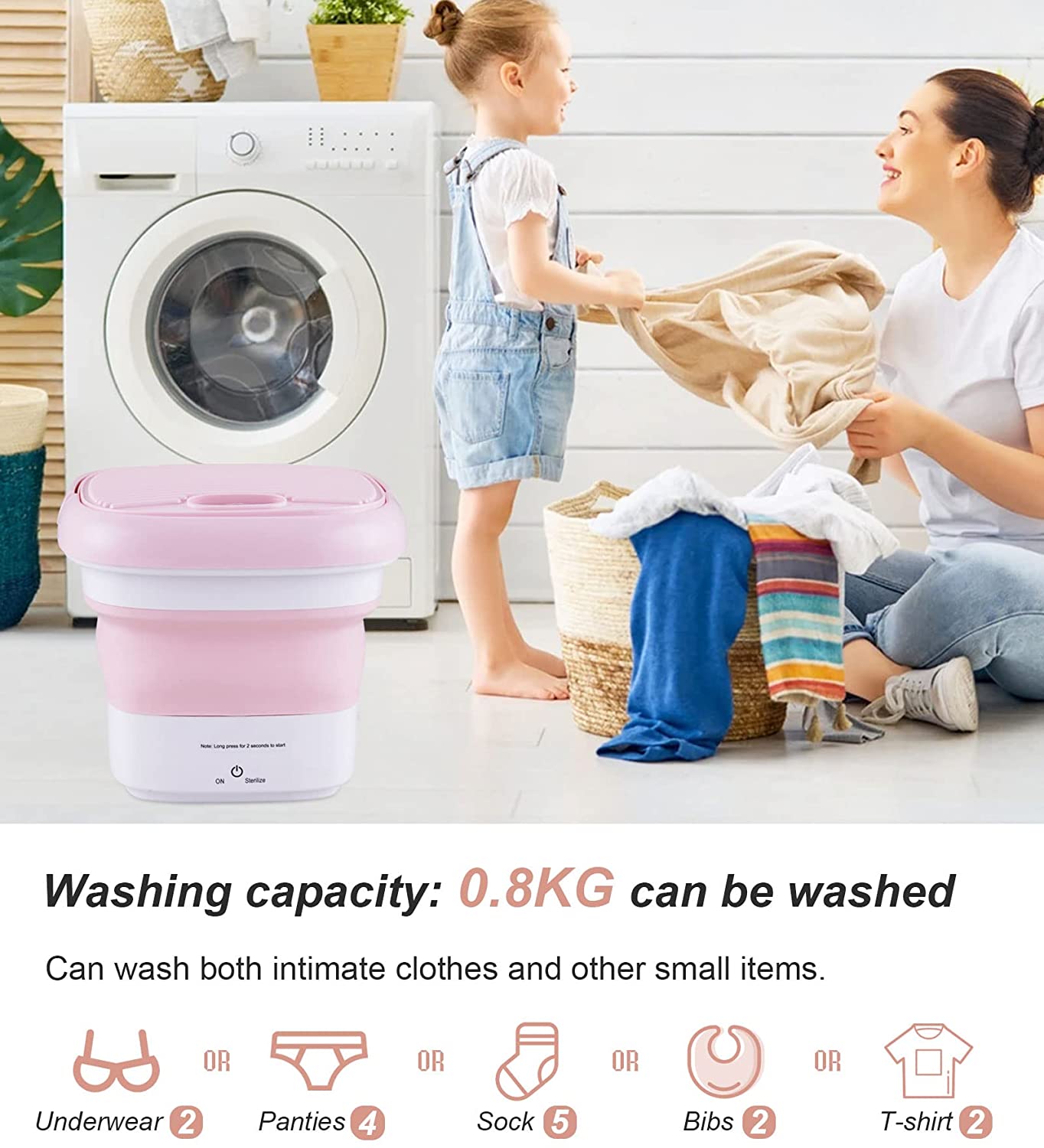 Homifye Portable Folding Washing Machine