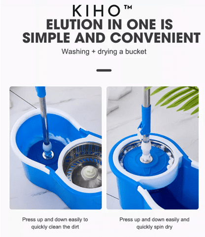 Homifye 360° Easy Spin Magic Mop With Steel Bucket