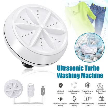 Homifye Portable USB Ultrasonic Turbine Laundry Washing Machine